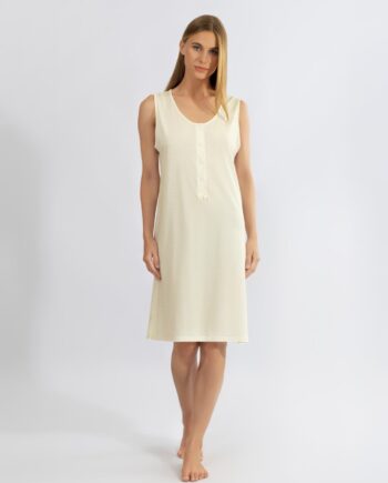 Νυχτικό Καρώ Αμάνικο με πατιλέτα cotton modal - 310813 yellow