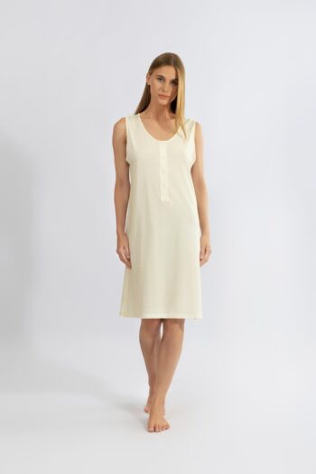 Νυχτικό Καρώ Αμάνικο με πατιλέτα cotton modal - 310813 yellow