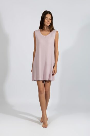 Νυχτικό Rib Αμάνικο cotton modal - 310816 lavender