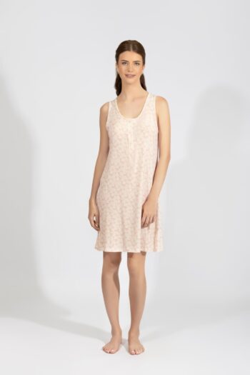 Νυχτικό εμπριμέ Αμάνικο με πατιλέτα micro modal - 310820