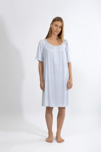 Νυχτικό Κλασσικό πουά Κοντό μανίκι micro modal - 310828 ciel