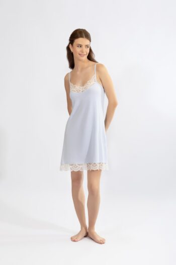 Νυχτικό πουά Ράντα με δαντέλα micro modal - 310831 ciel