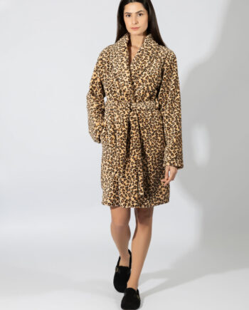 Fleece Leopard Ρόμπα Σταυρωτή – 409708