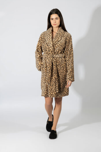 Fleece Leopard Ρόμπα Σταυρωτή – 409708