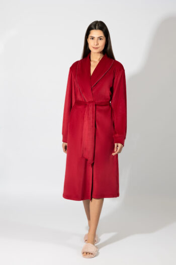 Ρόμπα maxi Σταυρωτή soft velour – 409716 wine