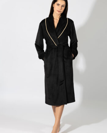 Ρόμπα maxi Σταυρωτή soft velour – 409716 black