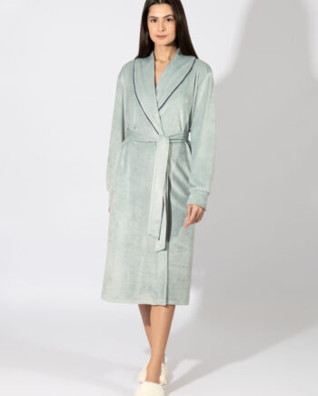 Ρόμπα maxi Σταυρωτή soft velour – 409716 mint