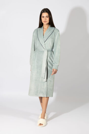 Ρόμπα maxi Σταυρωτή soft velour – 409716 mint