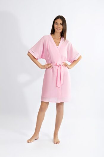 Ρόμπα μονόχρωμη σταυρωτή Ποπλίνα cotton - 410701 fuchsia