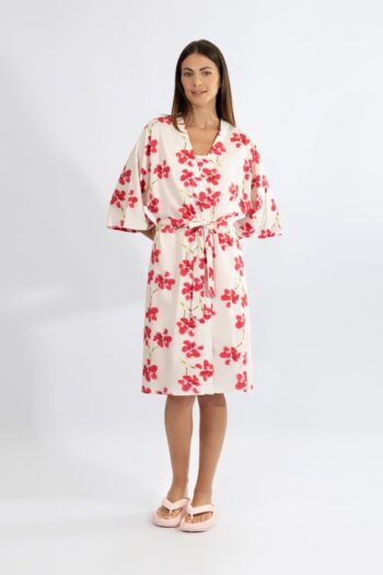 Ρόμπα εμπριμέ Dallia σταυρωτή - 410702