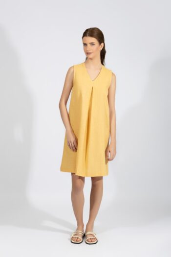Φόρεμα Αμάνικο βε cotton - 510603 mustard