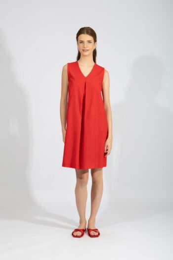 Φόρεμα Αμάνικο βε cotton - 510603 red