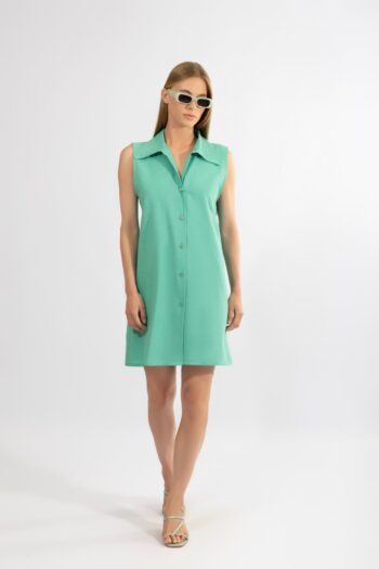 Φόρεμα Σακάκι Αμάνικο cotton - 510604 petrol