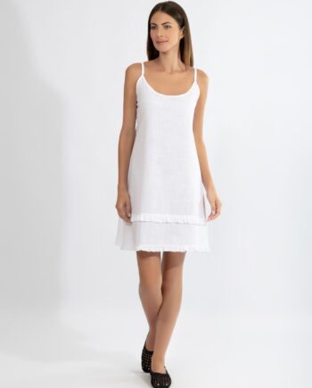 Φόρεμα με Ράντα cotton - 510606 off white