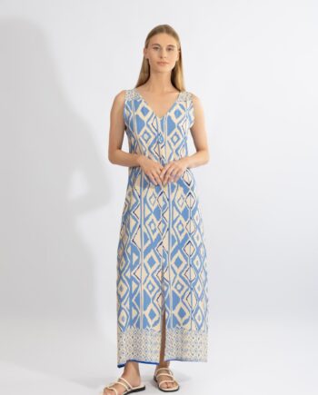 Φόρεμα Αμάνικο maxi μπορντούρα viscose - 510613