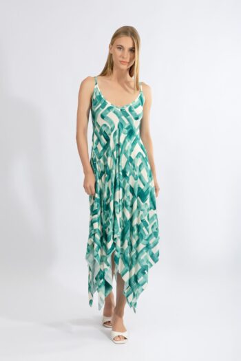 Φόρεμα Ράντα Ασύμμετρο midi - 510622 green
