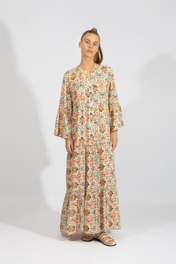 Φόρεμα Maxi μακρύ μανίκι Λαχούρι viscose - 510632