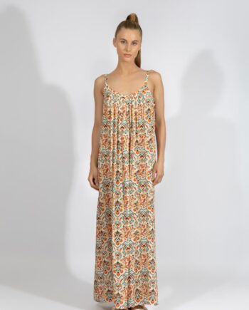 Φόρεμα Ράντα με νερβίρ maxi Λαχούρι viscose - 510634