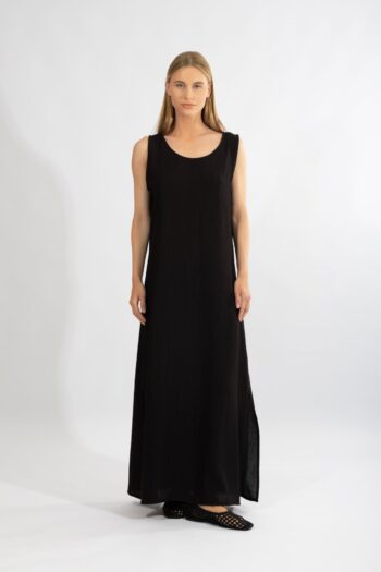 Φόρεμα Αμάνικο μονόχρωμο maxi pes - 510654 black