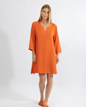 Φόρεμα με 3/4 μανίκι  pes - 510655 orange