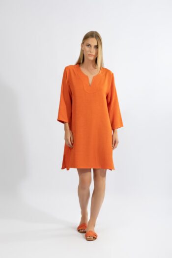 Φόρεμα με 3/4 μανίκι  pes - 510655 orange