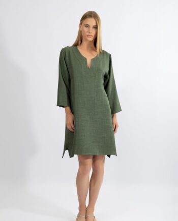 Φόρεμα με 3/4 μανίκι pes - 510655 olive