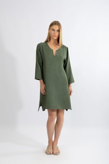 Φόρεμα με 3/4 μανίκι pes - 510655 olive