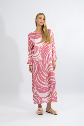 Φόρεμα Σατέν Κελεμπία maxi Pink Illusions pes - 510662