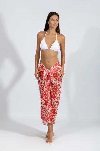 Παρεό Μουσελίνα Εμπριμέ O/S - 710423 red