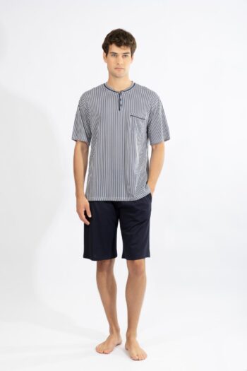 Ανδρική Πιτζάμα Ρίγα πατιλέτα με βερμούδα cotton modal - 810304