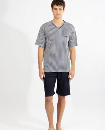 Ανδρική Πιτζάμα Ρίγα με βερμούδα cotton modal - 810305