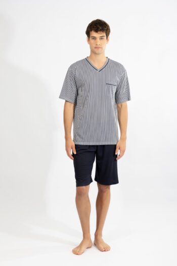 Ανδρική Πιτζάμα Ρίγα με βερμούδα cotton modal - 810305