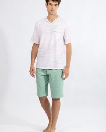 Ανδρική Πιτζάμα Ρίγα με βερμούδα cotton modal - 810307