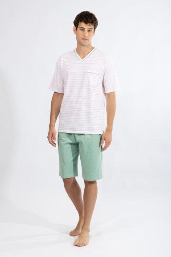 Ανδρική Πιτζάμα Ρίγα με βερμούδα cotton modal - 810307