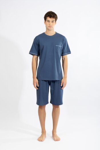 Ανδρική Πιτζάμα με βερμούδα cotton - 810310 blue