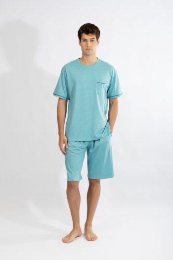 Ανδρική Πιτζάμα με βερμούδα cotton - 810310 petrol