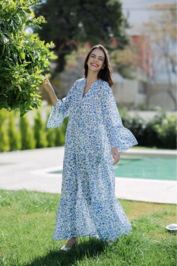 Φόρεμα Maxi μακρύ μανίκι Chamomile viscose - 510640