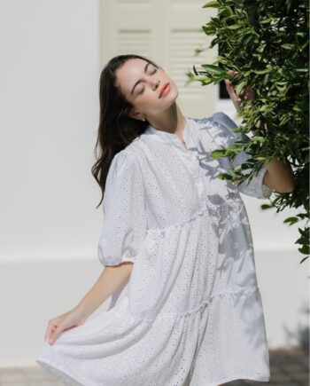 Φόρεμα Βολάν με 3/4 μανίκι Broderie - 510609