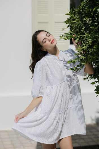 Φόρεμα Βολάν με 3/4 μανίκι Broderie - 510609