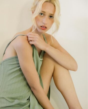 Νυχτικό Rib με Ράντα cotton modal - 310817 olive