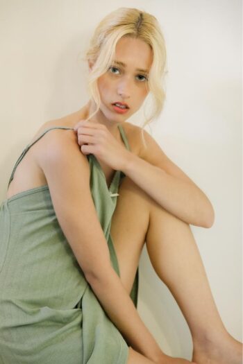 Νυχτικό Rib με Ράντα cotton modal - 310817 olive