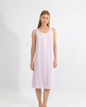 Νυχτικό Κλασσικό πουά Αμάνικο micro modal - 310829 lavender