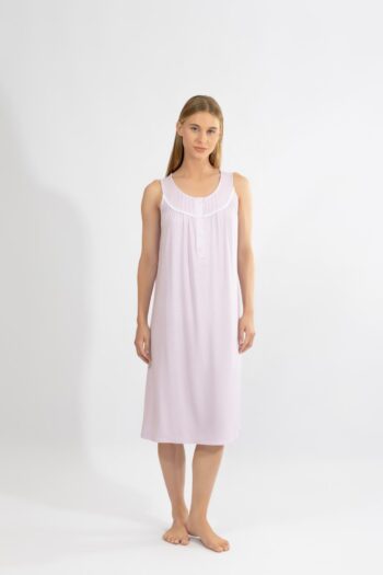Νυχτικό Κλασσικό πουά Αμάνικο micro modal - 310829 lavender