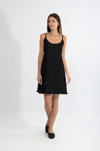 Φόρεμα Μονόχρωμο Ράντα Gofre pes - 401121 black