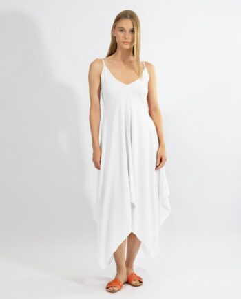 Φόρεμα Ασύμμετρο μονόχρωμο pes - 510668 white