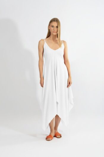 Φόρεμα Ασύμμετρο μονόχρωμο pes - 510668 white