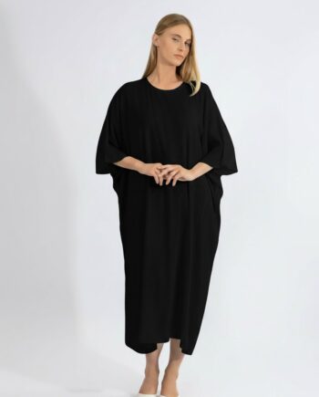 Φόρεμα Μονόχρωμο Σάκος Gofre pes - 401119 black