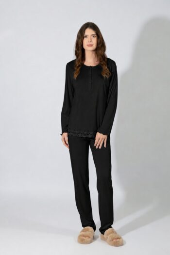 Γυναικεία Πιτζάμα με πατιλέτα cotton/modal – 109914 black