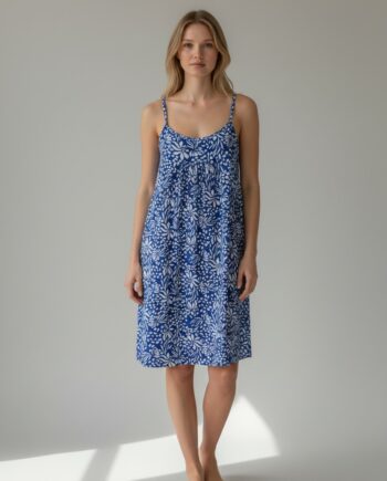 Νυχτικό Εμπριμέ ράντα cotton modal -401111 blue