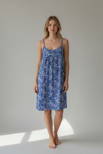 Νυχτικό Εμπριμέ ράντα cotton modal -401111 blue